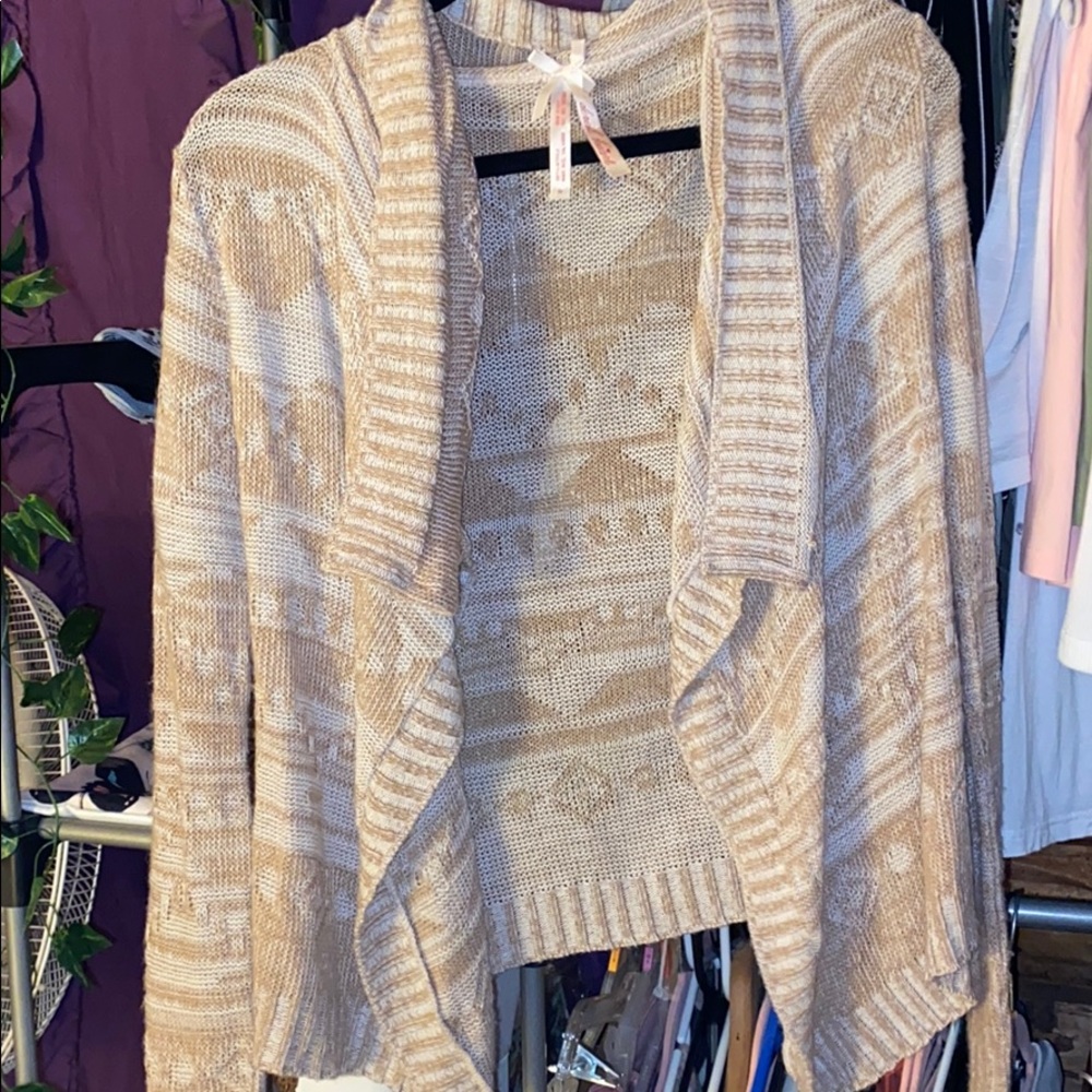 Tan knitted cardigan